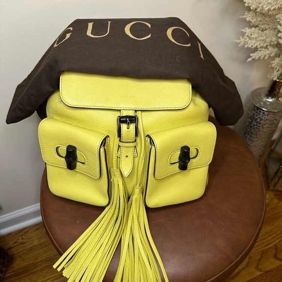 Gucci Leather Bamboo Tassel Backpack - Picture 15 of 16
